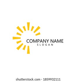 sun illustration logo vector icon template