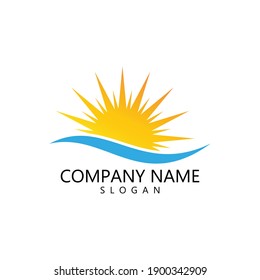 sun illustration logo vector icon template