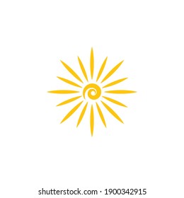 sun illustration logo vector icon template