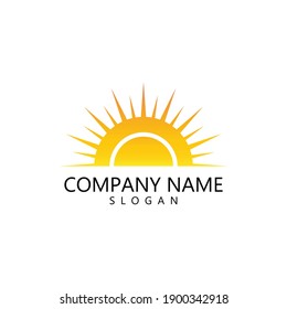 sun illustration logo vector icon template
