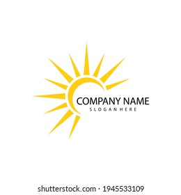 sun illustration logo vector icon template