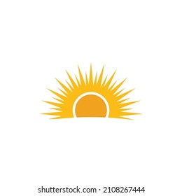 plantilla de icono del logotipo de ilustración del sol