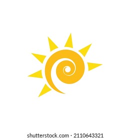 sun illustration logo vector icon template