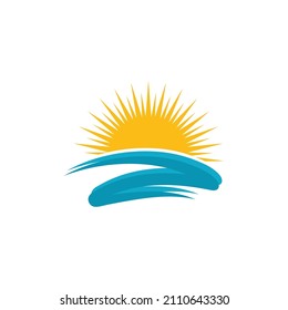 sun illustration logo vector icon template