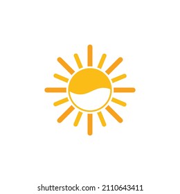 plantilla de icono del logotipo de ilustración del sol