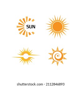 sun illustration logo vector icon template