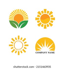 sun illustration logo vector icon template