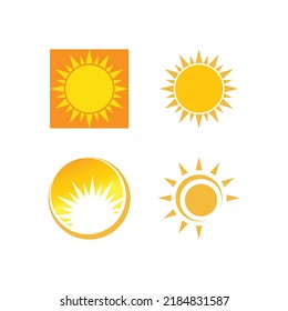plantilla de icono del logotipo de ilustración del sol
