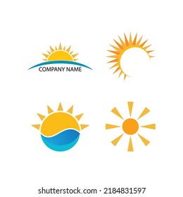 sun illustration logo vector icon template