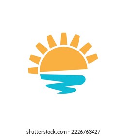 sun illustration logo vector icon template