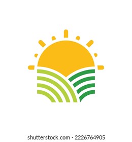 plantilla de icono del logotipo de ilustración del sol