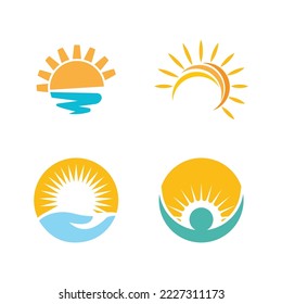 sun illustration logo vector icon template