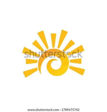 sun illustration logo vector icon template