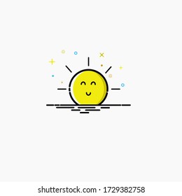 A sun illustration with MBE style