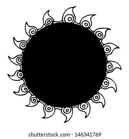 Sun illustration on simple white background