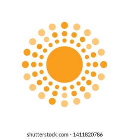 Sun illustration with rays circles. Geometric design. Vector illustration isolated on white background.