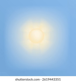 Ilustración del sol. Sol, luz del sol en diseño de Vector. Luz del sol en el cielo. Clima