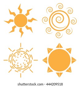 Sun illustration symbols, sun logos