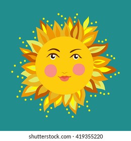 Sun illustration. Vector element for design