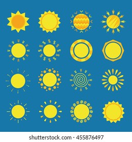 Sun. Illustration weather symbol design for web and app. Vector Illustration