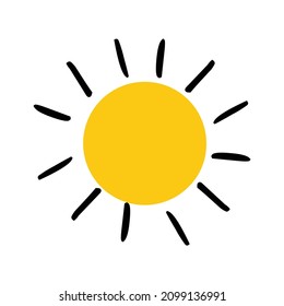 Sun illustration for website design, mobile app, web button.