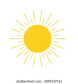 Sun illustration for website design, mobile app, web button.