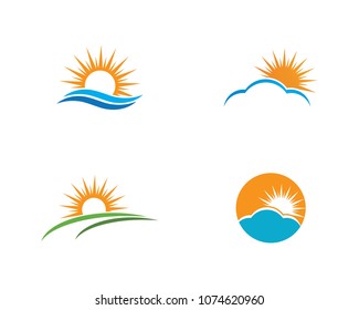 sun ilustration logo vector icon template