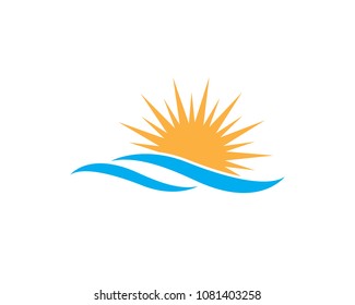 sun ilustration logo vector icon template