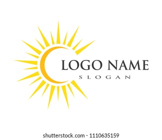 sun ilustration logo vector icon template