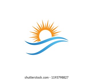 sun ilustration logo vector icon template