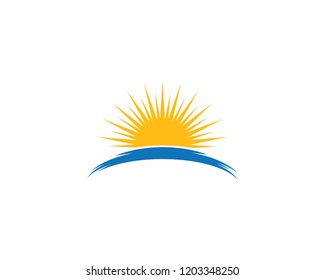 sun ilustration logo vector icon template