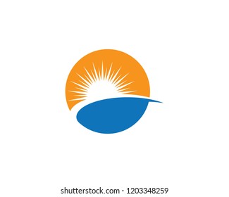 sun ilustration logo vector icon template
