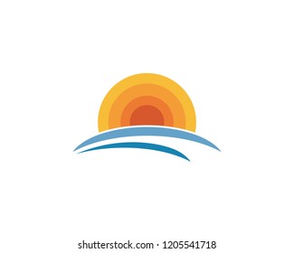 sun ilustration logo vector icon template