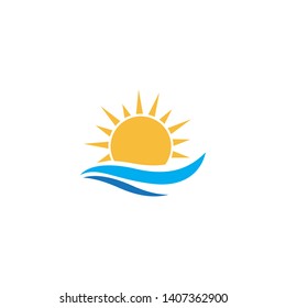sun ilustration logo vector icon template