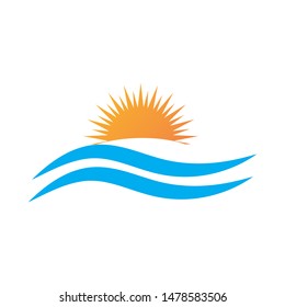 sun ilustration logo vector icon template