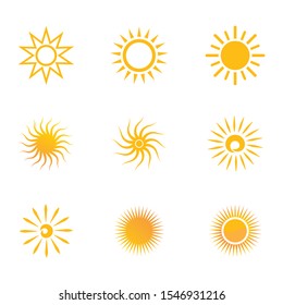 sun ilustration logo vector icon template