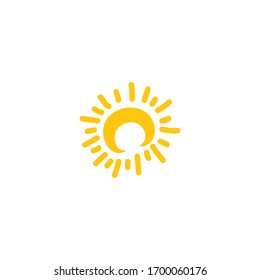 sun ilustration logo vector icon template