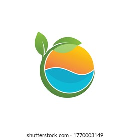 plantilla de icono vectorial del logotipo de ilustración de sol