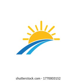 sun ilustration logo vector icon template