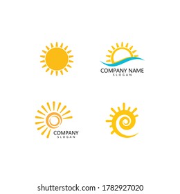 plantilla de icono vectorial del logotipo de ilustración de sol