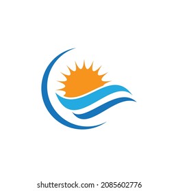 sun ilustration logo vector icon template