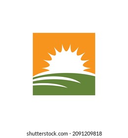 plantilla de icono vectorial del logotipo de ilustración de sol