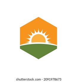 sun ilustration logo vector icon template