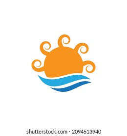sun ilustration logo vector icon template