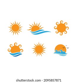 sun ilustration logo vector icon template