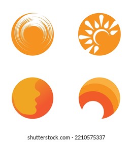 plantilla de icono vectorial del logotipo de ilustración de sol