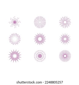 plantilla de icono vectorial del logotipo de ilustración de sol