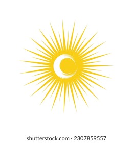plantilla de icono vectorial del logotipo de ilustración de sol