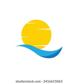 plantilla de icono vectorial del logotipo de ilustración de sol
