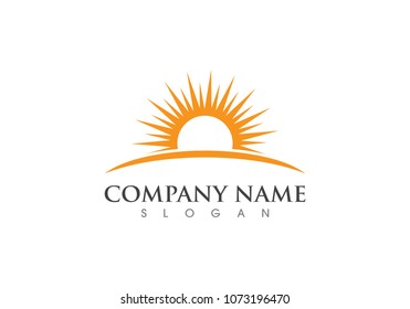 Sun ilustration Vector Icon Logo Template 